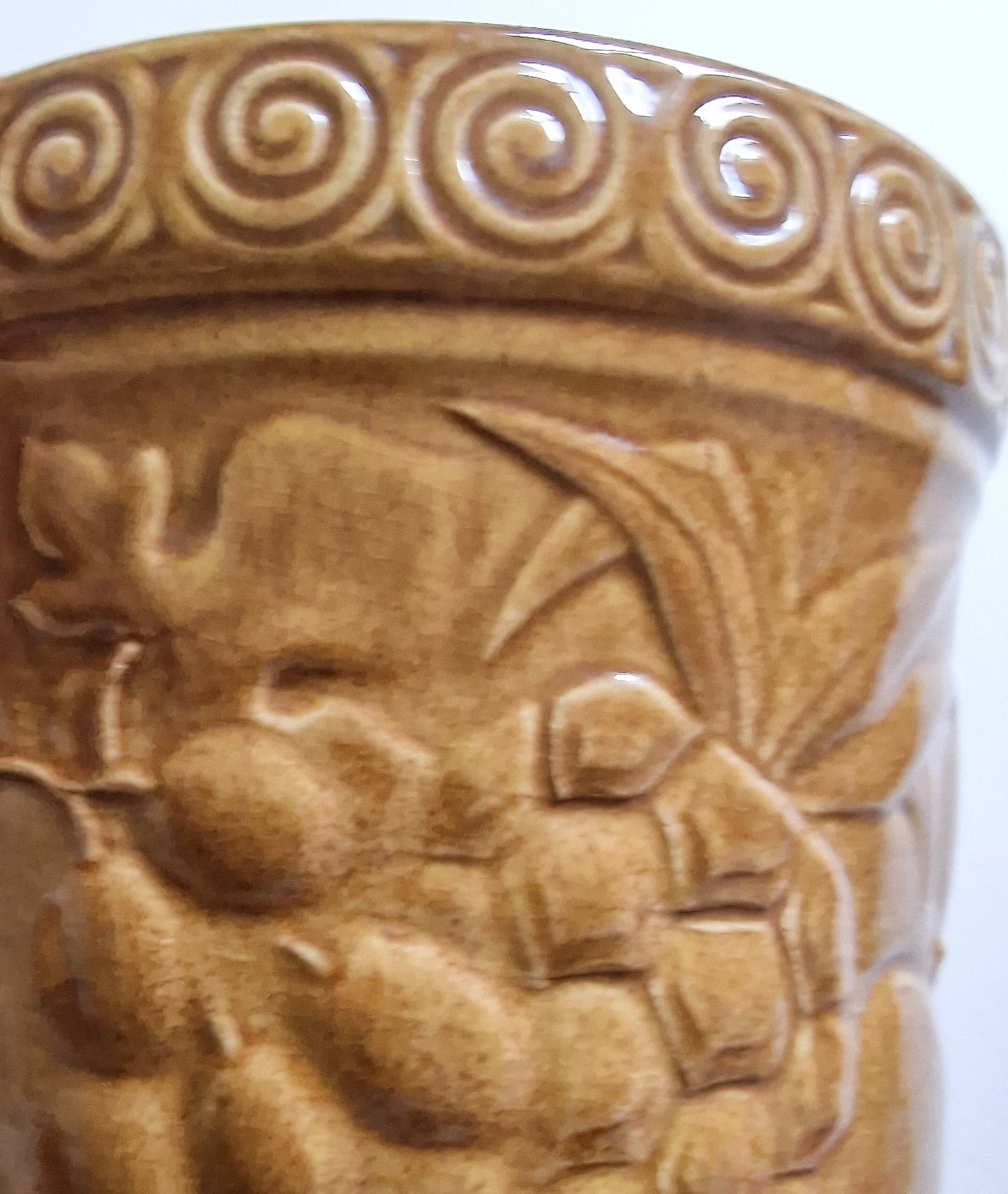 Large Glazed Earthernware West German Rumtopf Jar and Lid