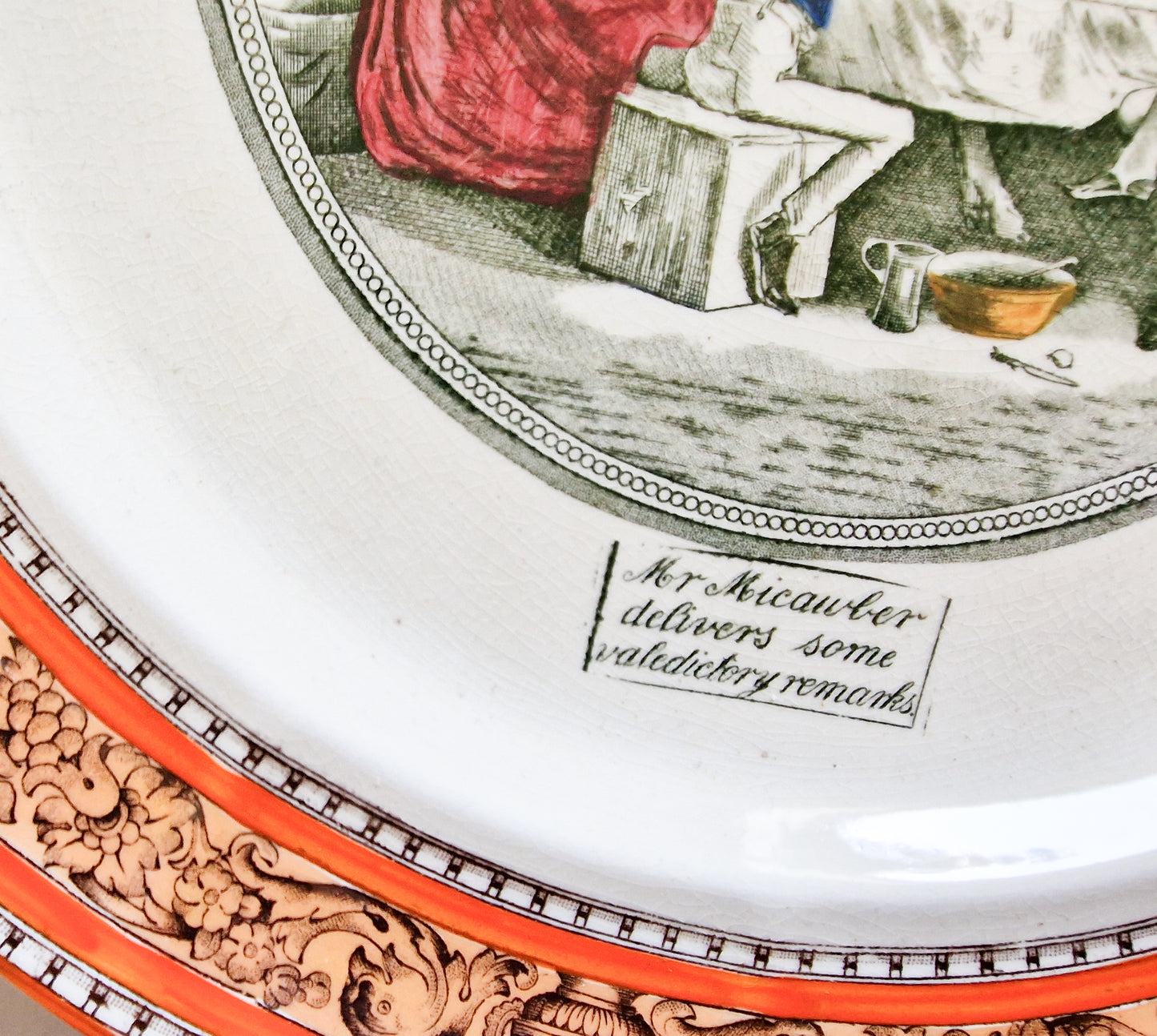 Adams Pottery Charles Dickens Series Large Collector's Plates (2)