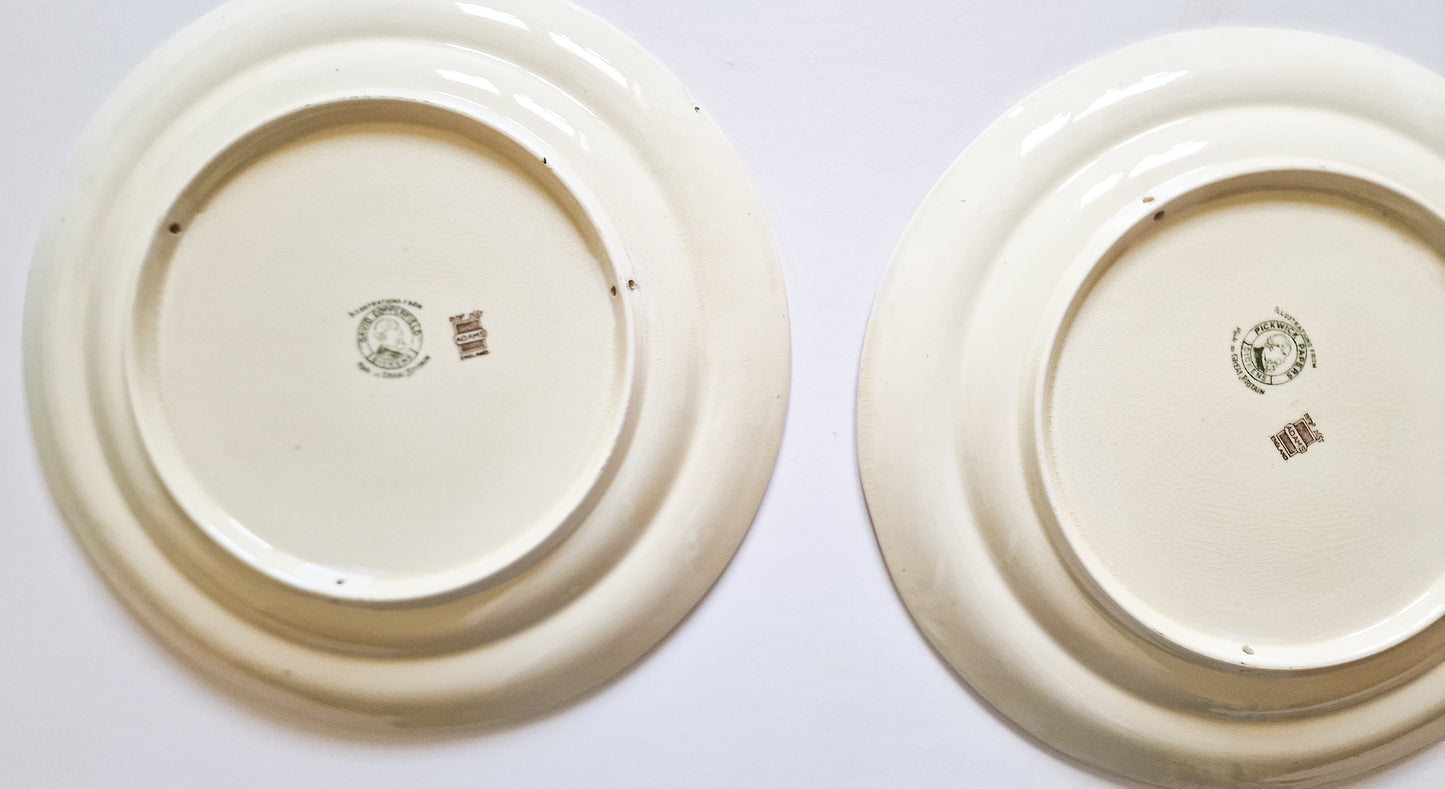 Adams Pottery Charles Dickens Series Large Collector's Plates (2)