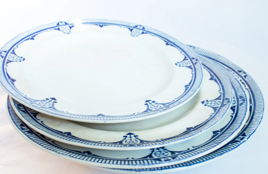 Burgess & Leigh Burleigh Ware Blue and White Plates (5)
