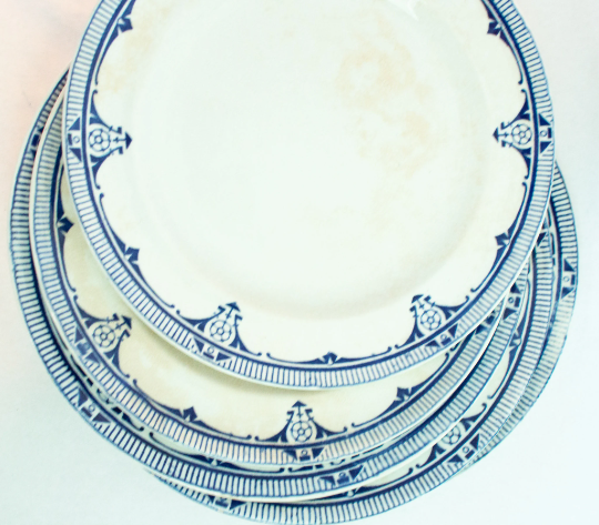 Burgess & Leigh Burleigh Ware Blue and White Plates (5)