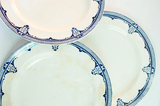 Burgess & Leigh Burleigh Ware Blue and White Plates (5)