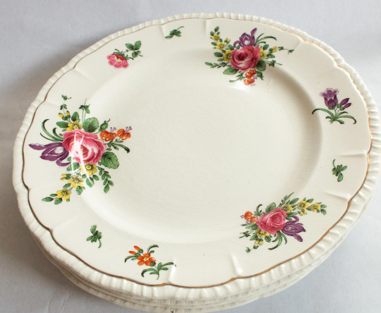 Putney & Co. Bristol 10" Dinner Plates Plates with Floral Detail (4)