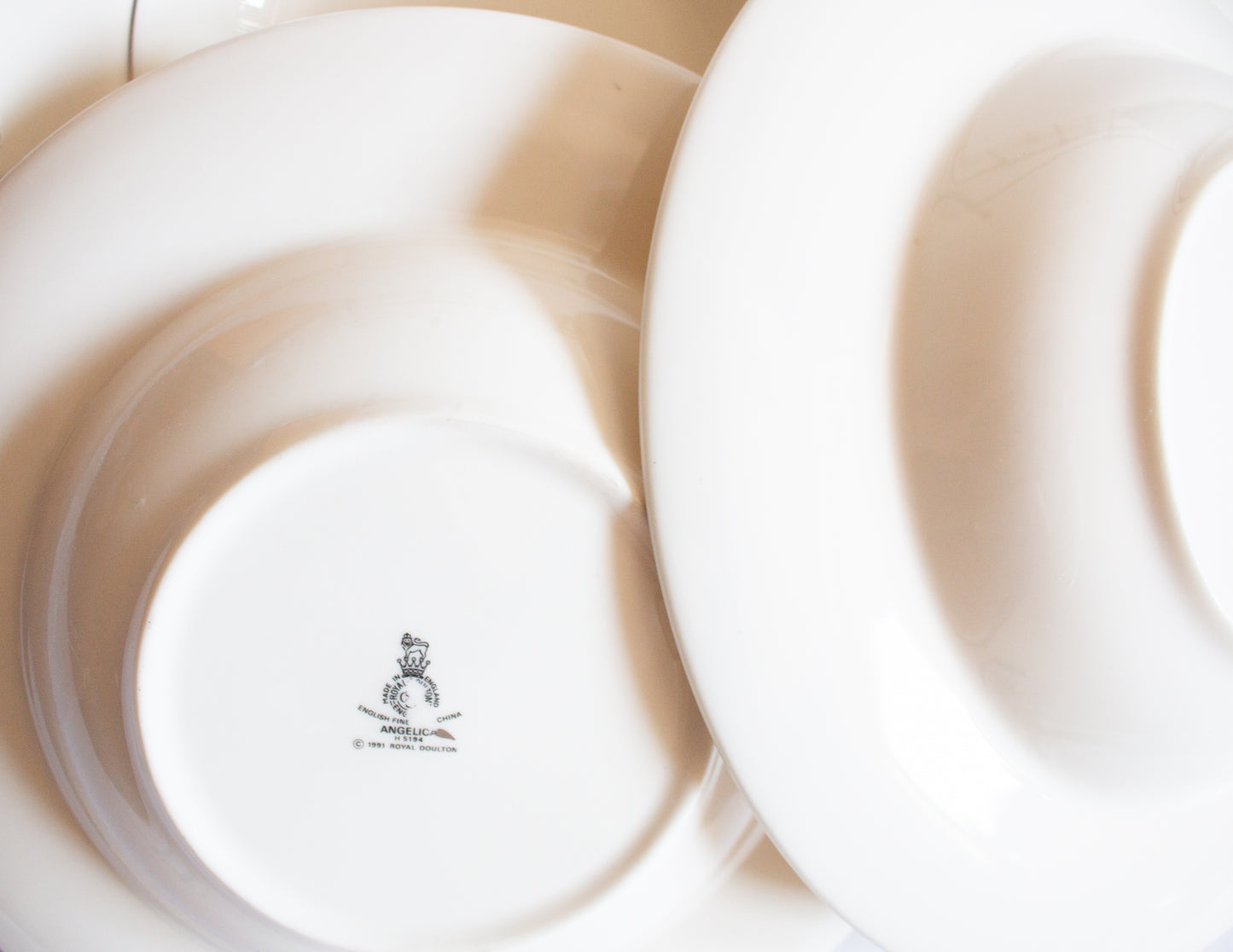 Royal Doulton 'Angelica' Pattern Rimmed Soup Bowls (4)