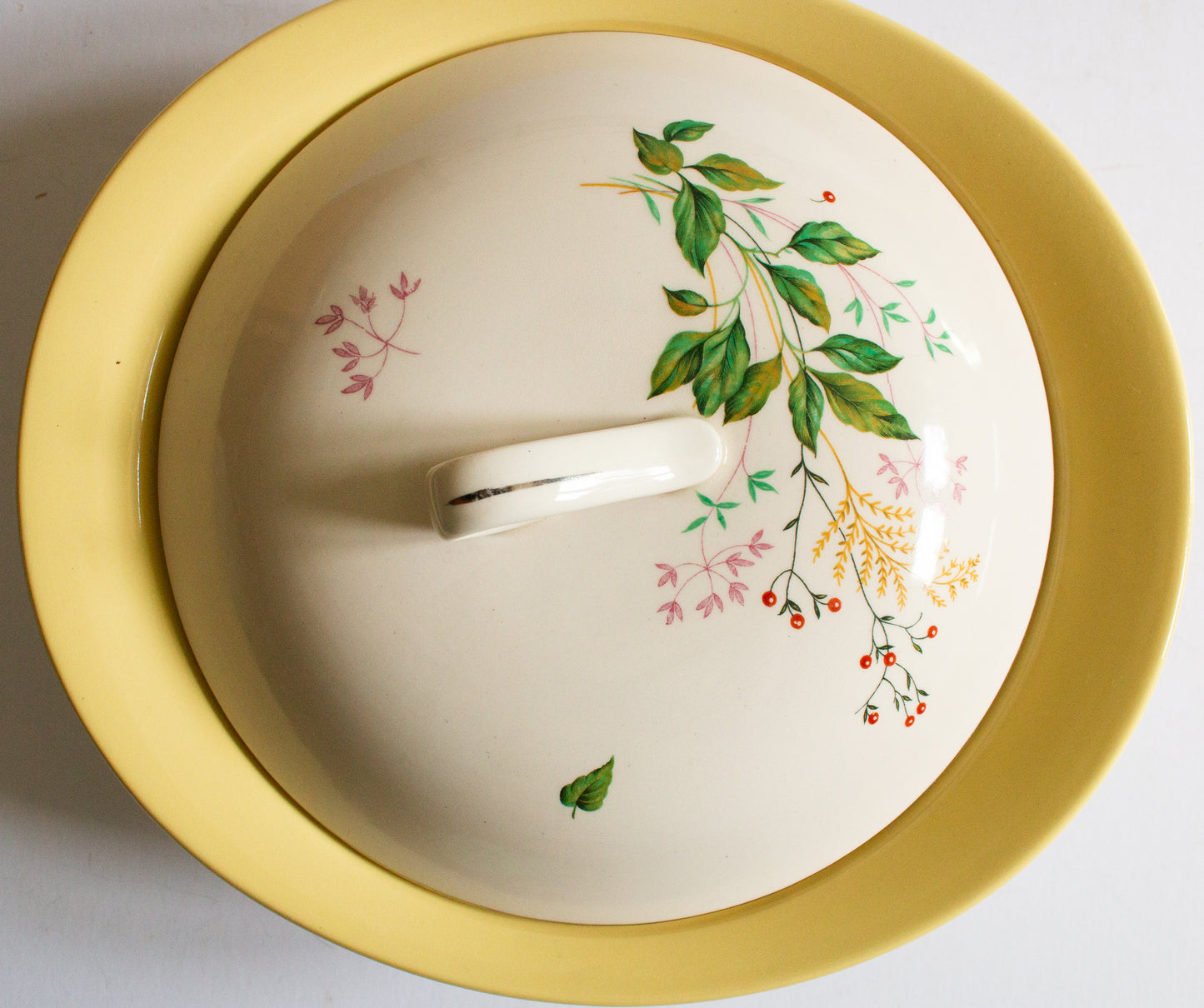 Johnson Bros. China Floral and Yellow Lidded Tureen