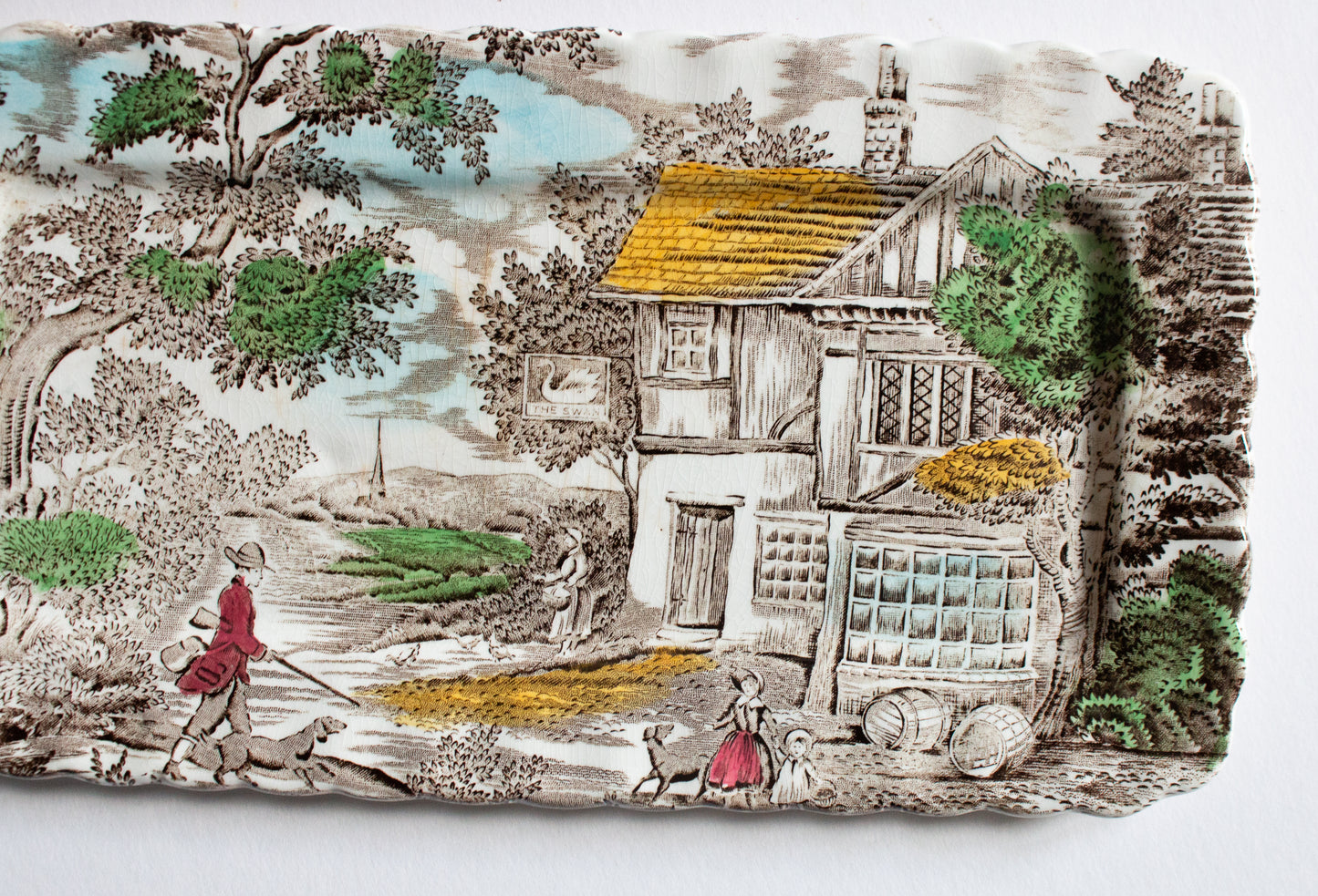 Myott 'The Hunter' Pattern Brown and White Transferware Rectangular Serving Platters
