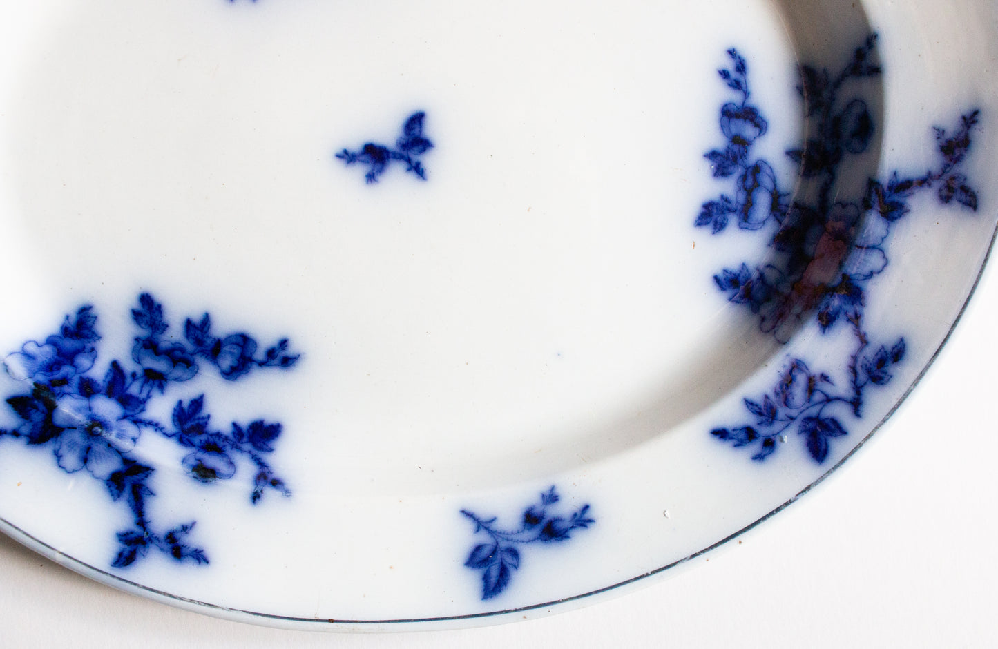 Antique Ashworth Bros. Flow Blue and White Serving Plate
