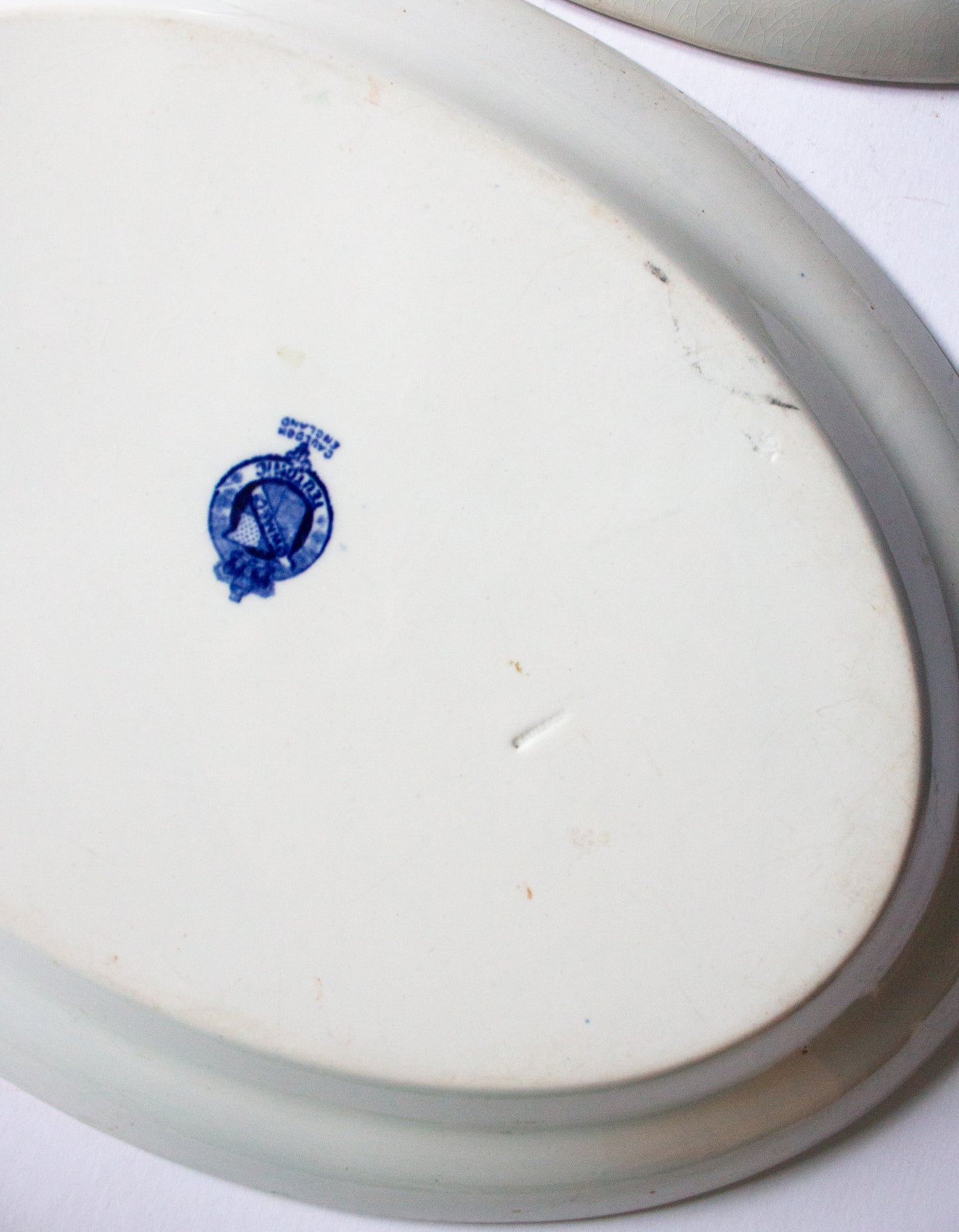 Brown Westhead Moore 'Teutonic' Pattern Blue and White Transferware Serving Platters (2)