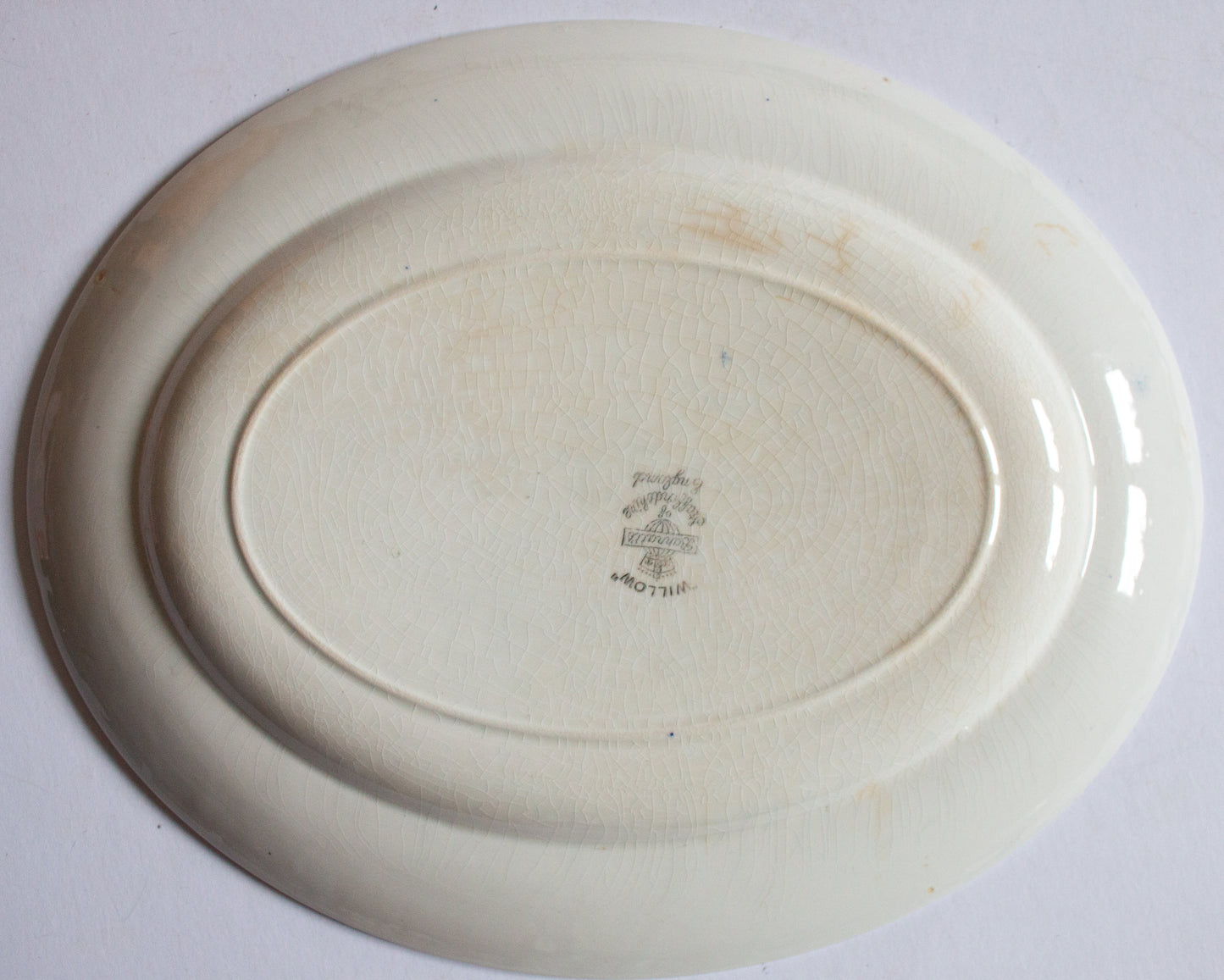 Barratt's Staffordshire 'Willow' Pattern Small Blue and White Transferware Serving Platter