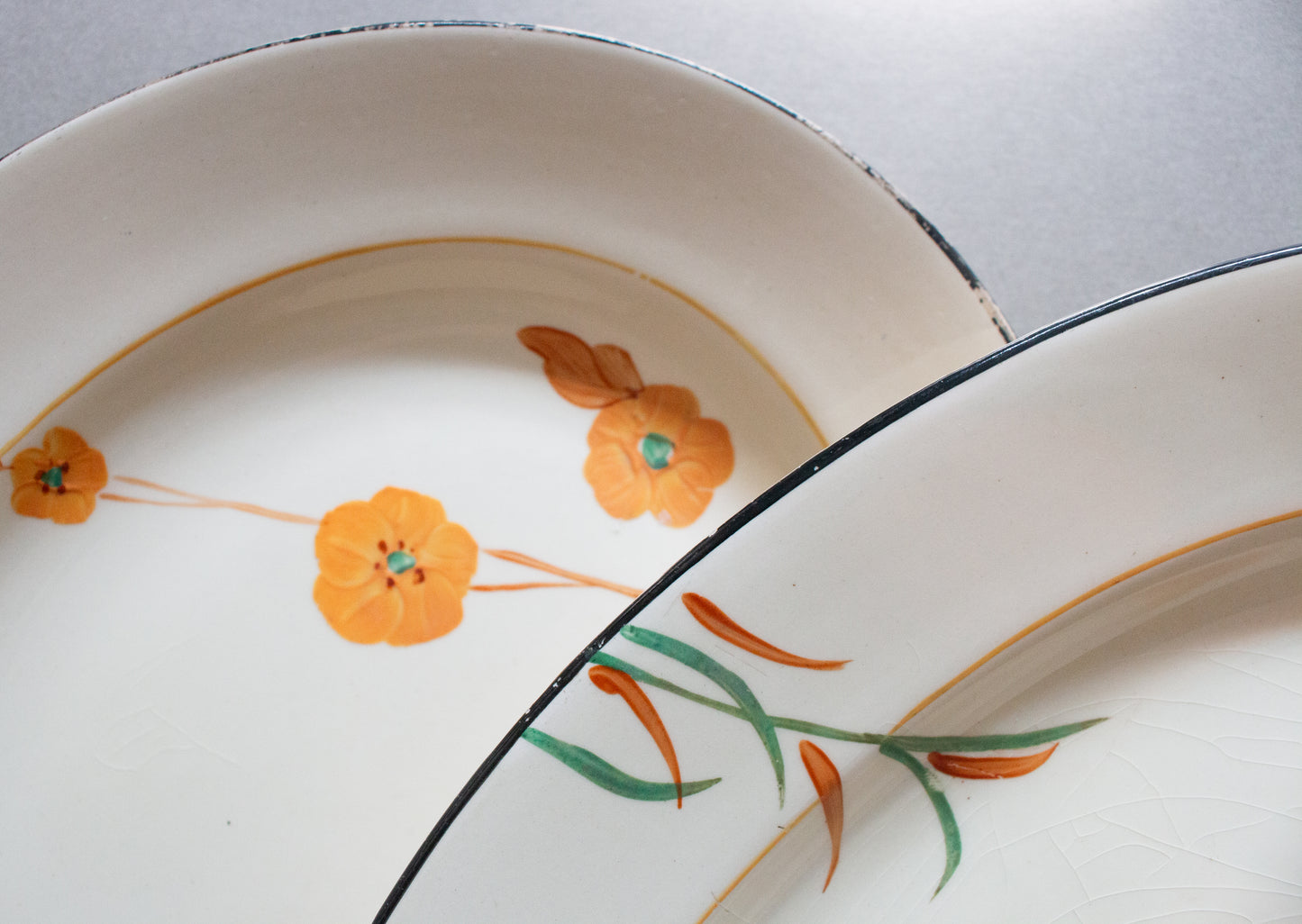 Burleigh Ware Graduated Serving Platters with Hand Painted Floral Detail (3)