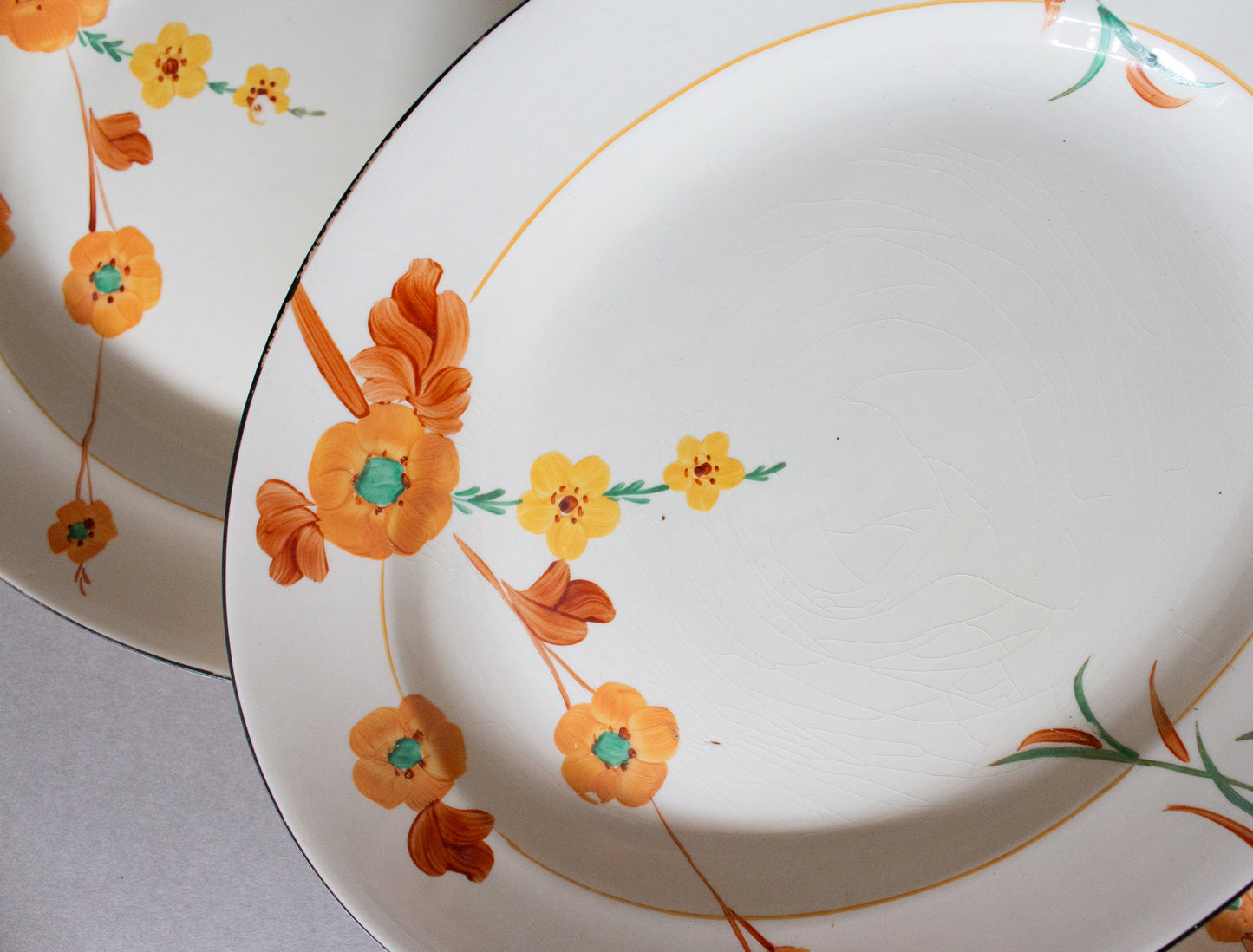 Burleigh Ware Graduated Serving Platters with Hand Painted Floral Detail (3)