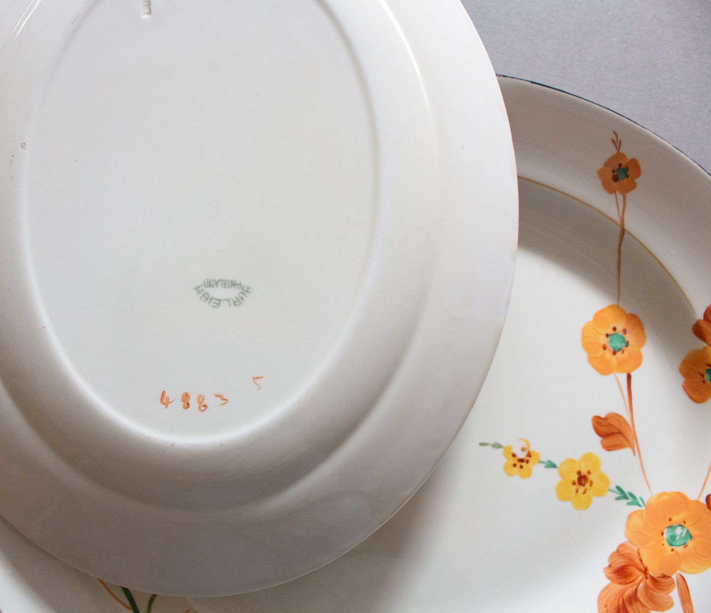 Burleigh Ware Graduated Serving Platters with Hand Painted Floral Detail (3)
