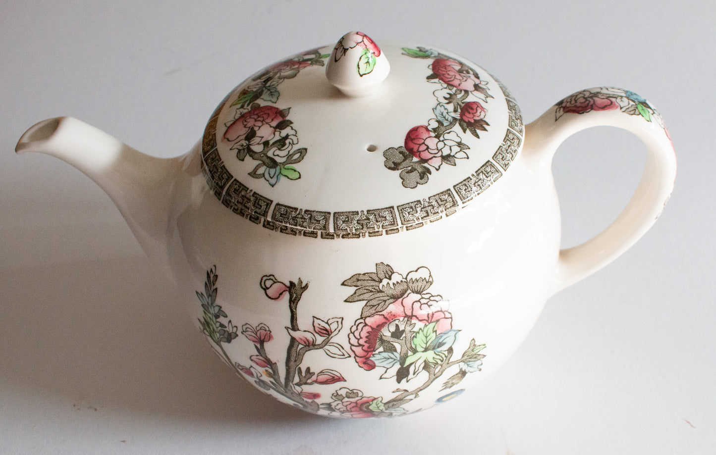 Johnson Bros. 'Indian Tree' Pattern Brown and White Transferware Teapot