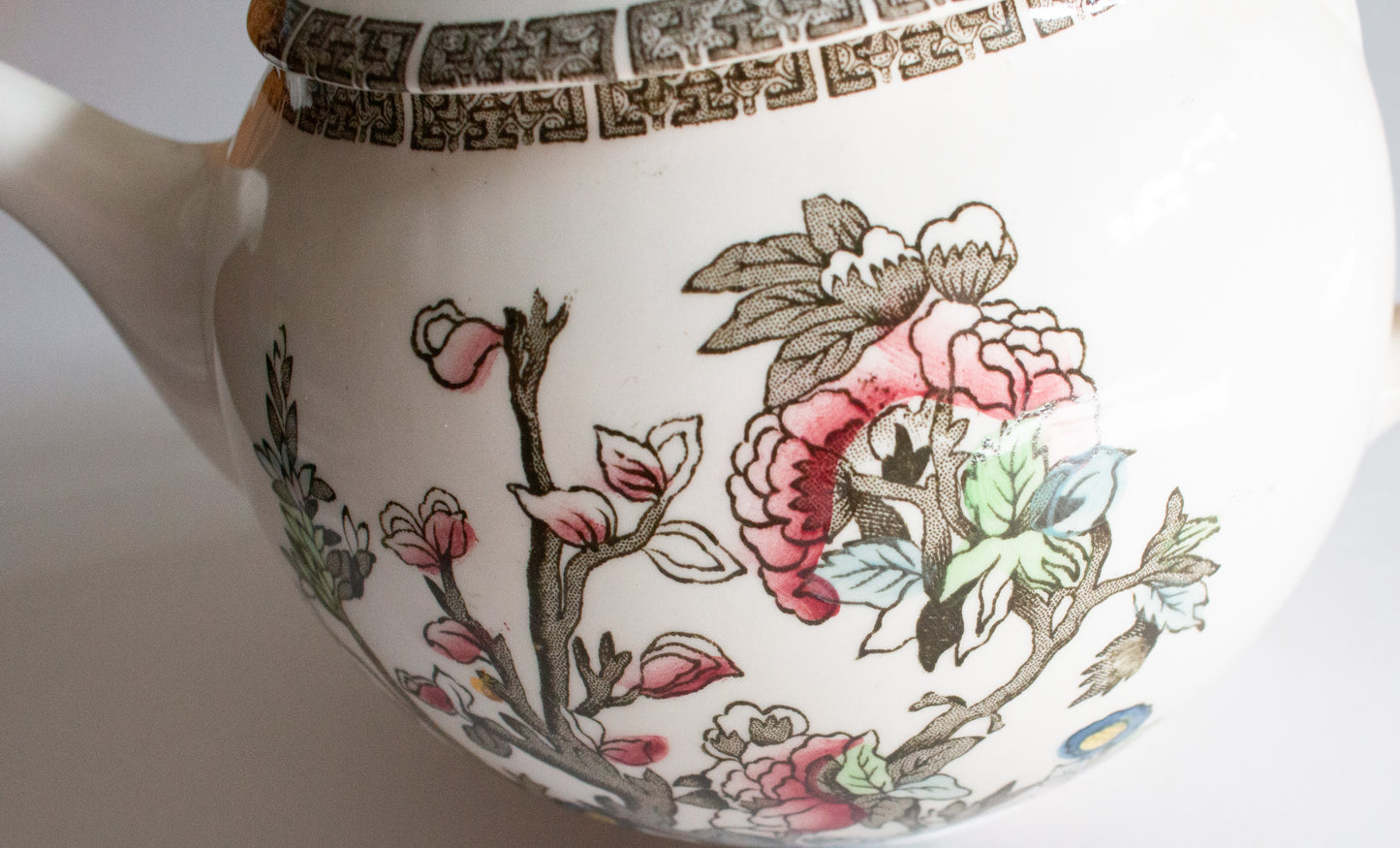 Johnson Bros. 'Indian Tree' Pattern Brown and White Transferware Teapot