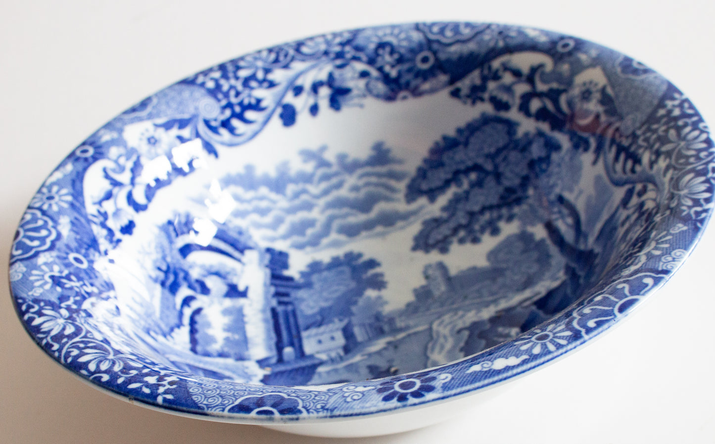 Spode Italian Blue and White Transferware Serving Bowl