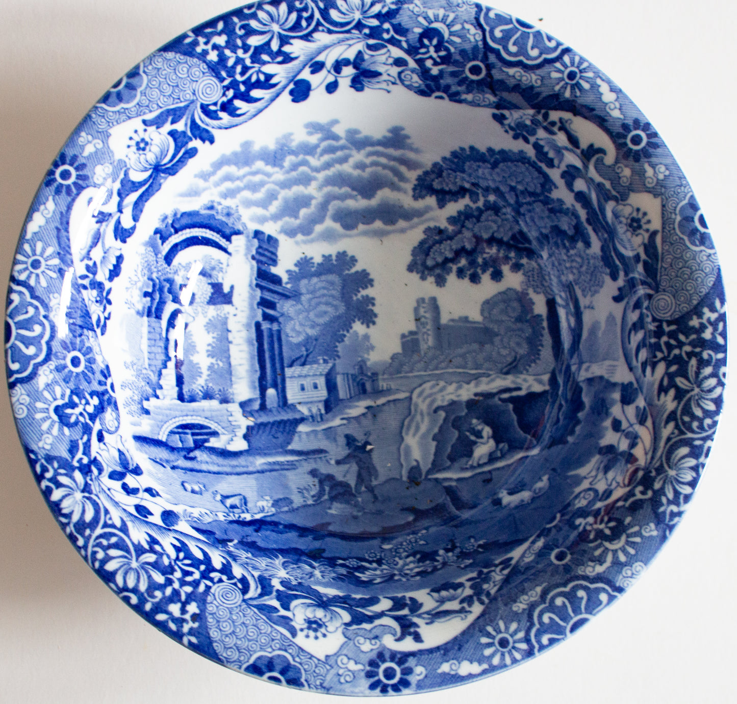 Spode Italian Blue and White Transferware Serving Bowl