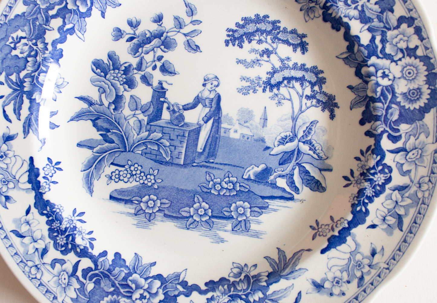 Spode 'Blue Room Collection' Blue and White Transferware Plate 'Girl at Well'
