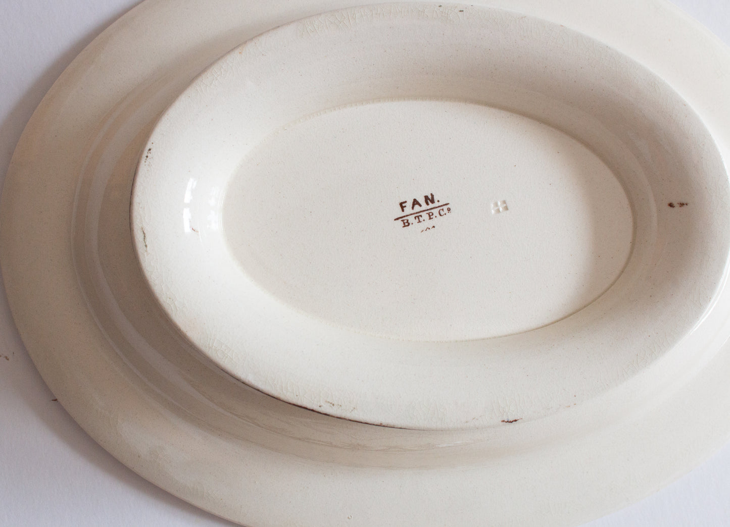 Bovey Tracey Potteries 'Fan' Pattern Brown and White Transferware Lidded Tureen
