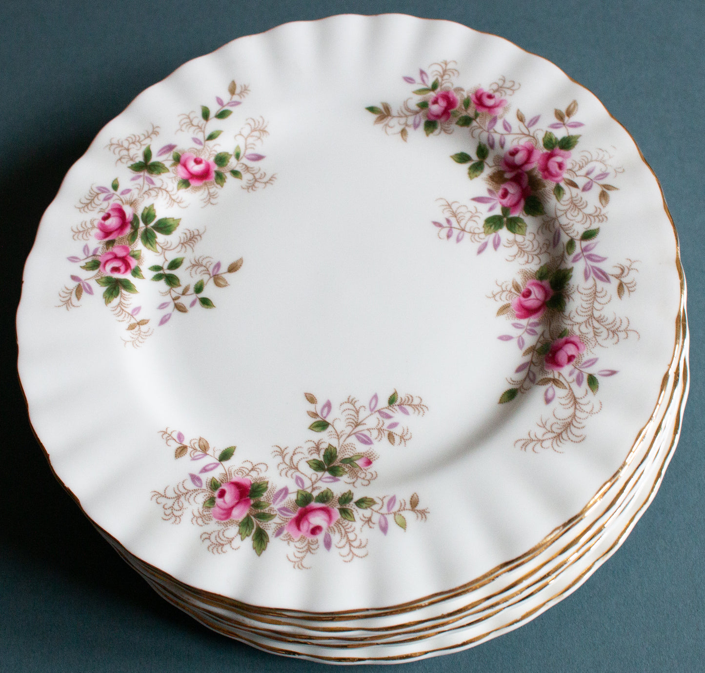Royal Albert Bone China 'Lavender Rose' Pattern 6.25" Side Plates (6)