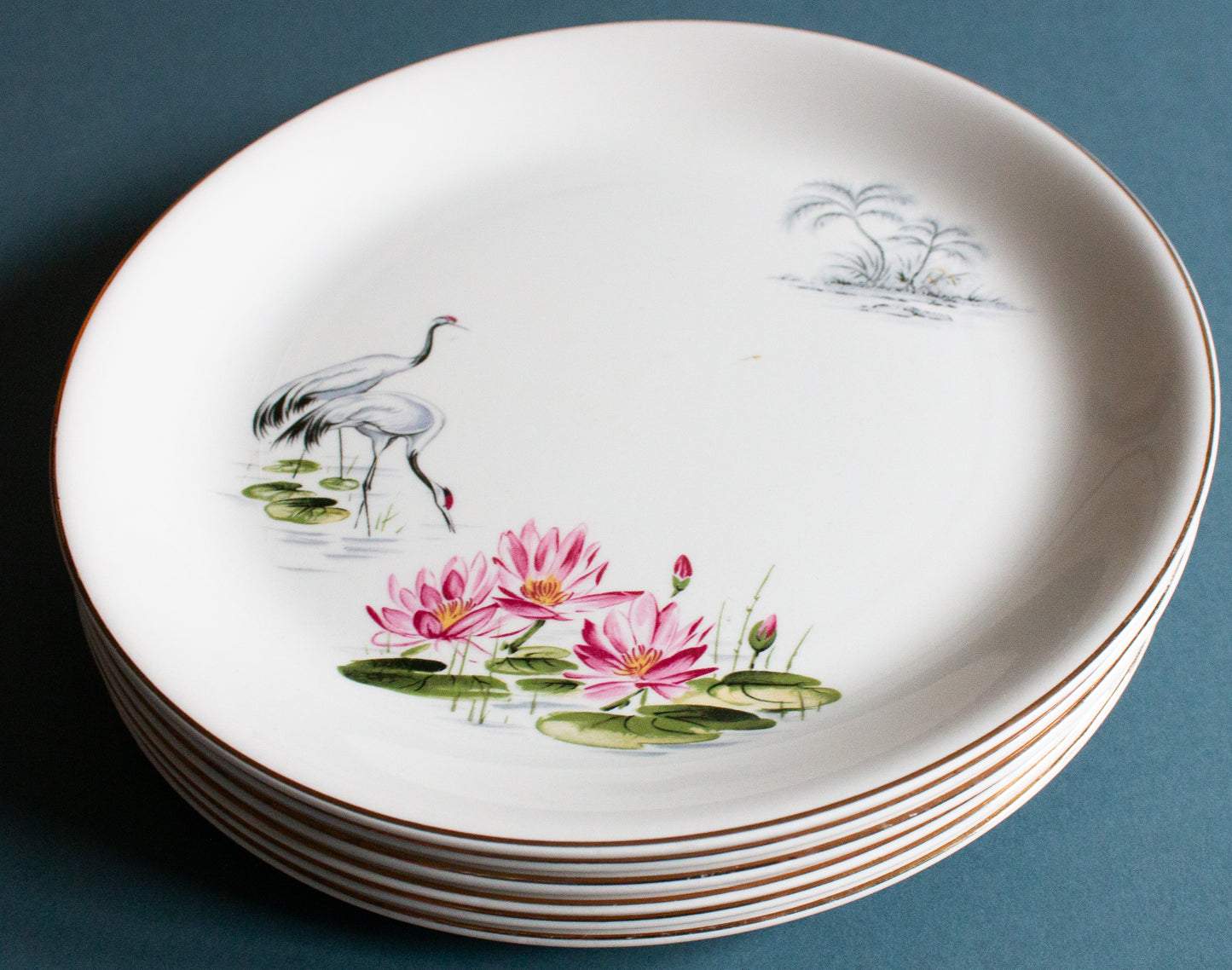Alfred Meakin 'Lotus Island' Pattern Vintage 9" Plates (6)