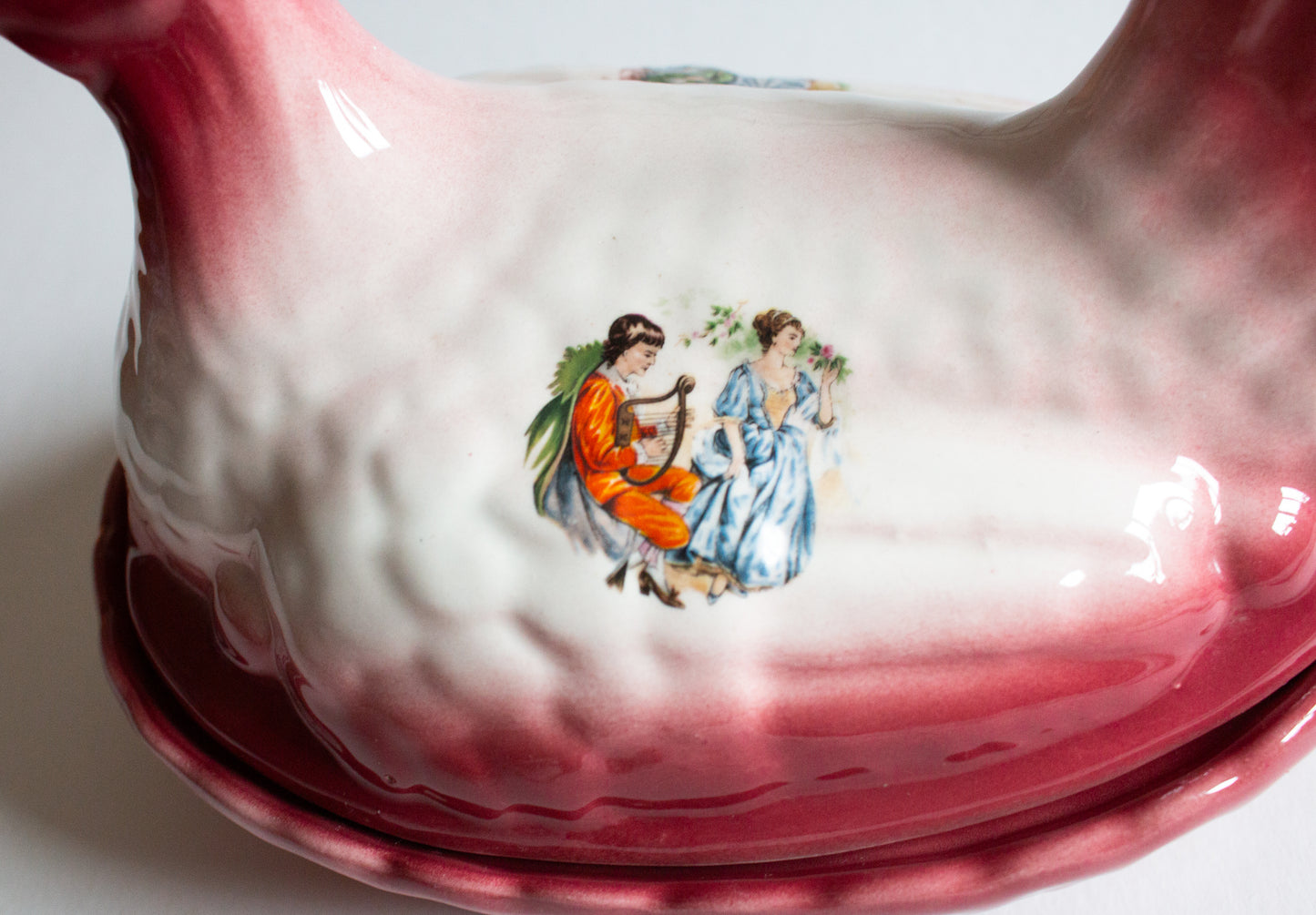 Vintage Hen Egg Ceramic Basket