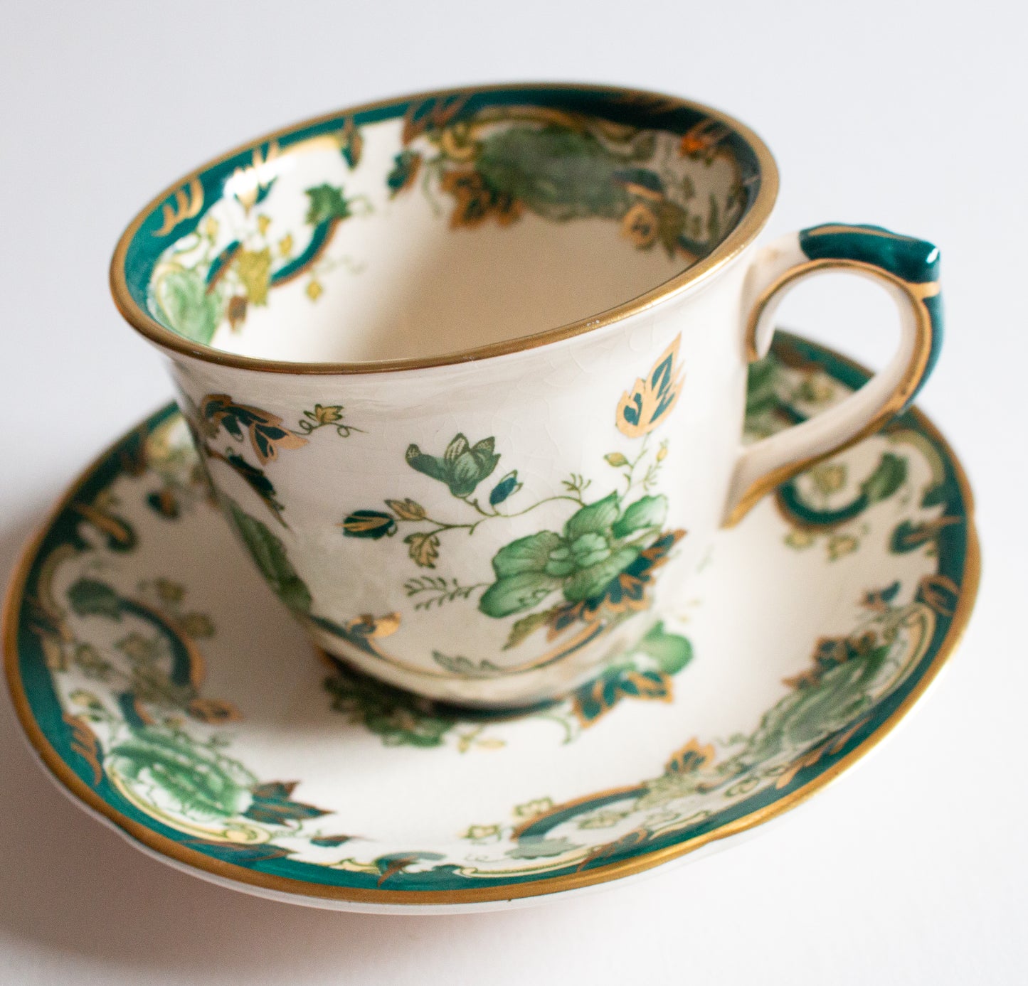 Mason's Ironstone 'Chartreuse' Pattern Teacup and Saucer