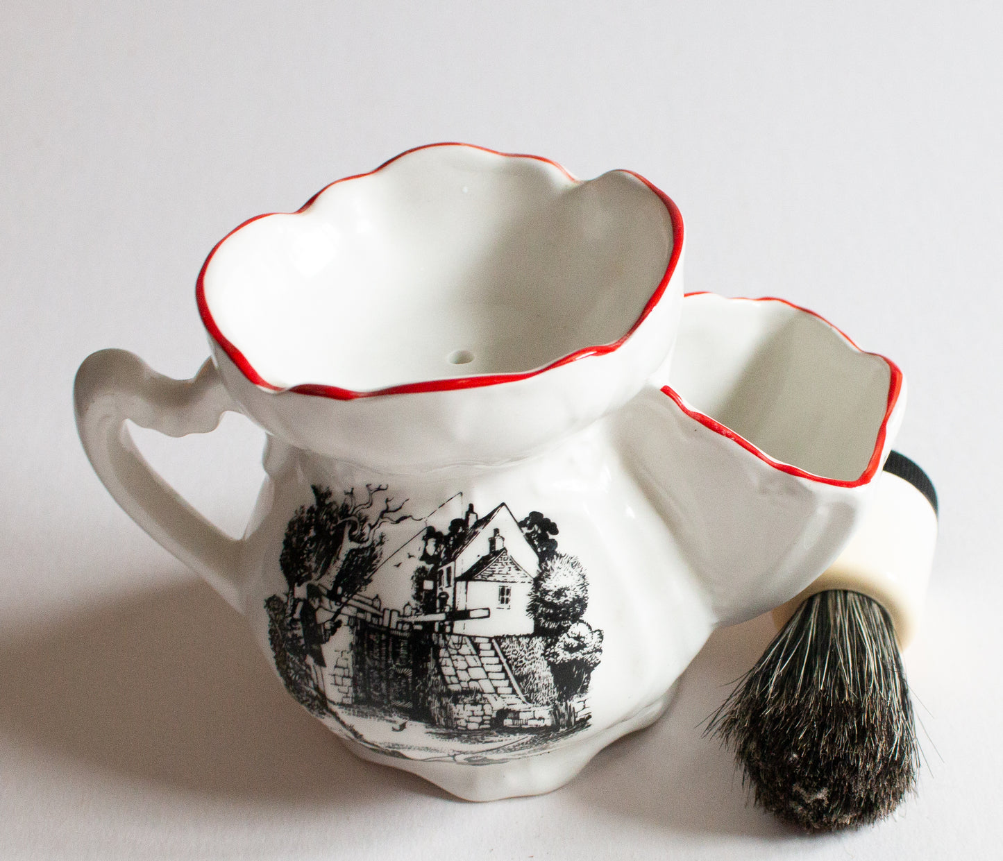 TJames Kent Ltd. Old Foley Shaving Mug with Fishing Print Detail