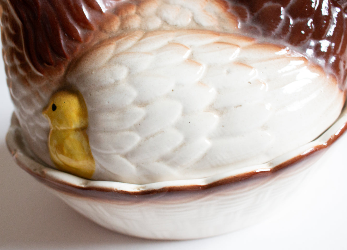 Vintage Hen Egg Ceramic Basket