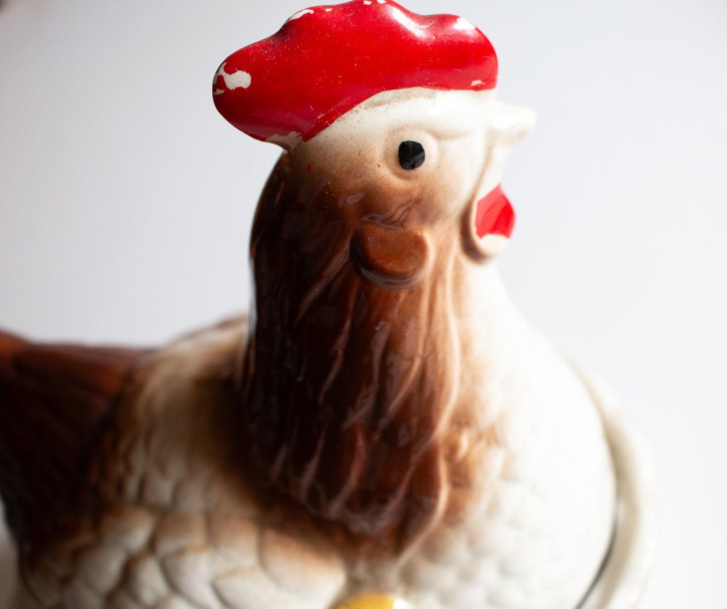 Vintage Hen Egg Ceramic Basket