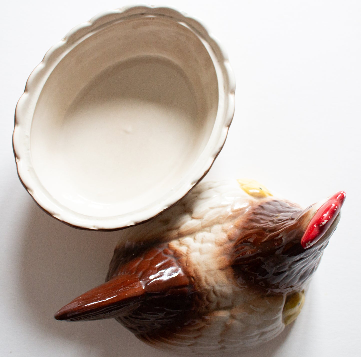 Vintage Hen Egg Ceramic Basket