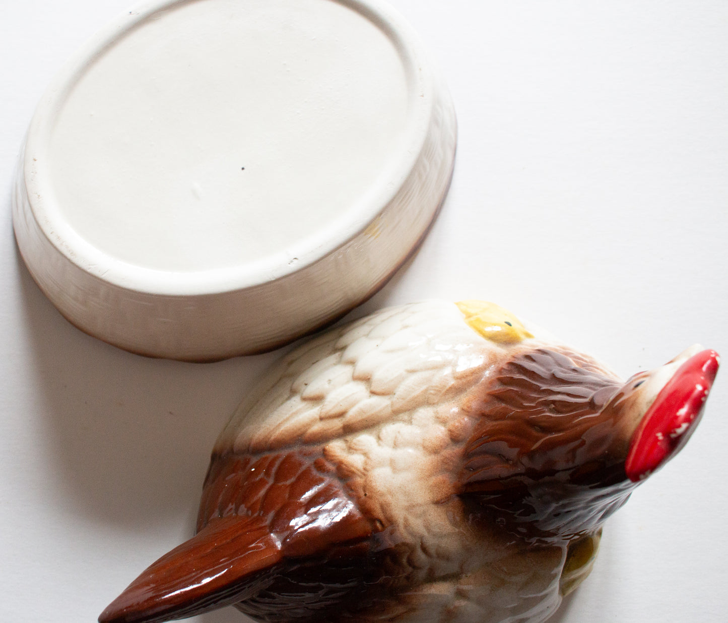 Vintage Hen Egg Ceramic Basket