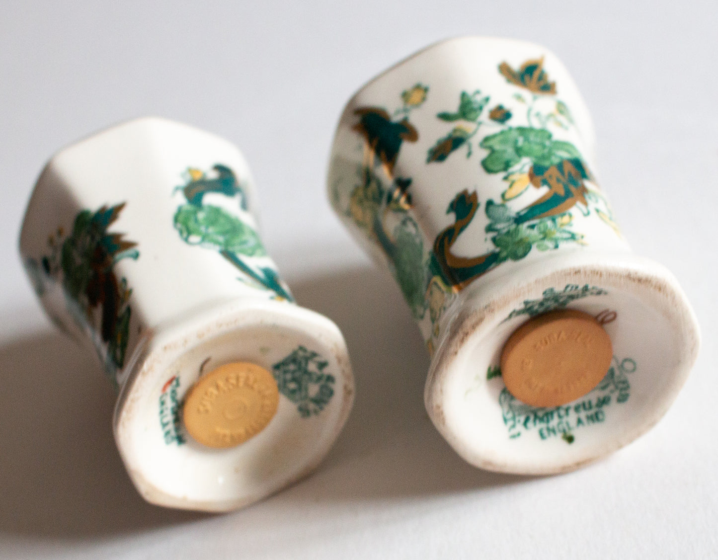 Mason's Ironstone 'Chartreuse' Pattern Salt and Pepper Set