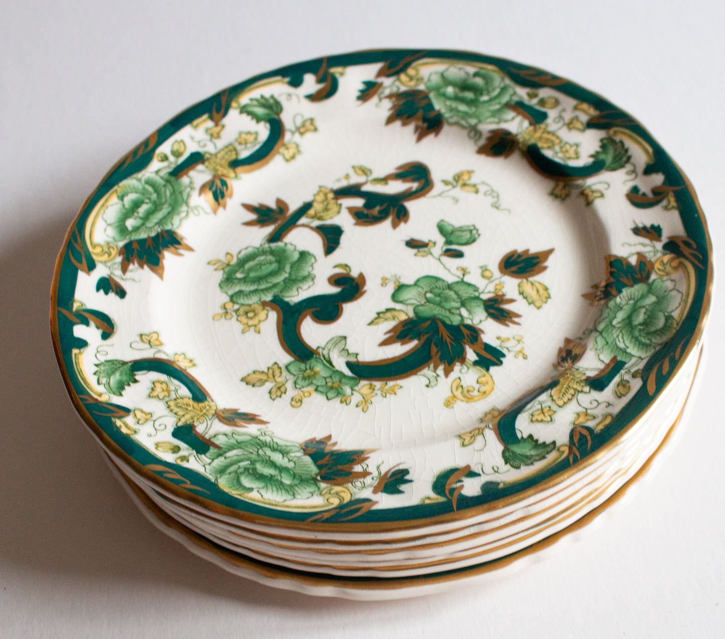 Mason's Ironstone 'Chartreuse' Pattern 6.75" Side Plates (6)
