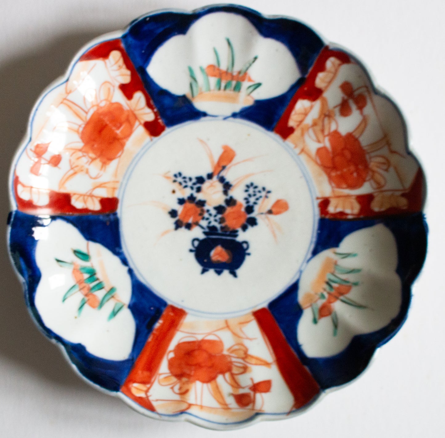 Antique Japanese Imari Hand Painted and Fluted Plate