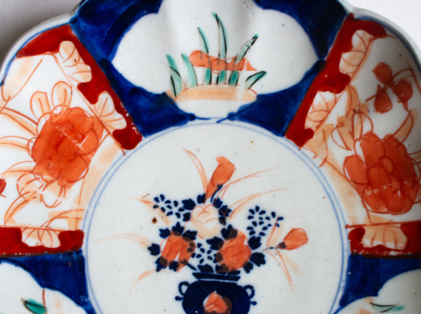 Antique Japanese Imari Hand Painted and Fluted Plate
