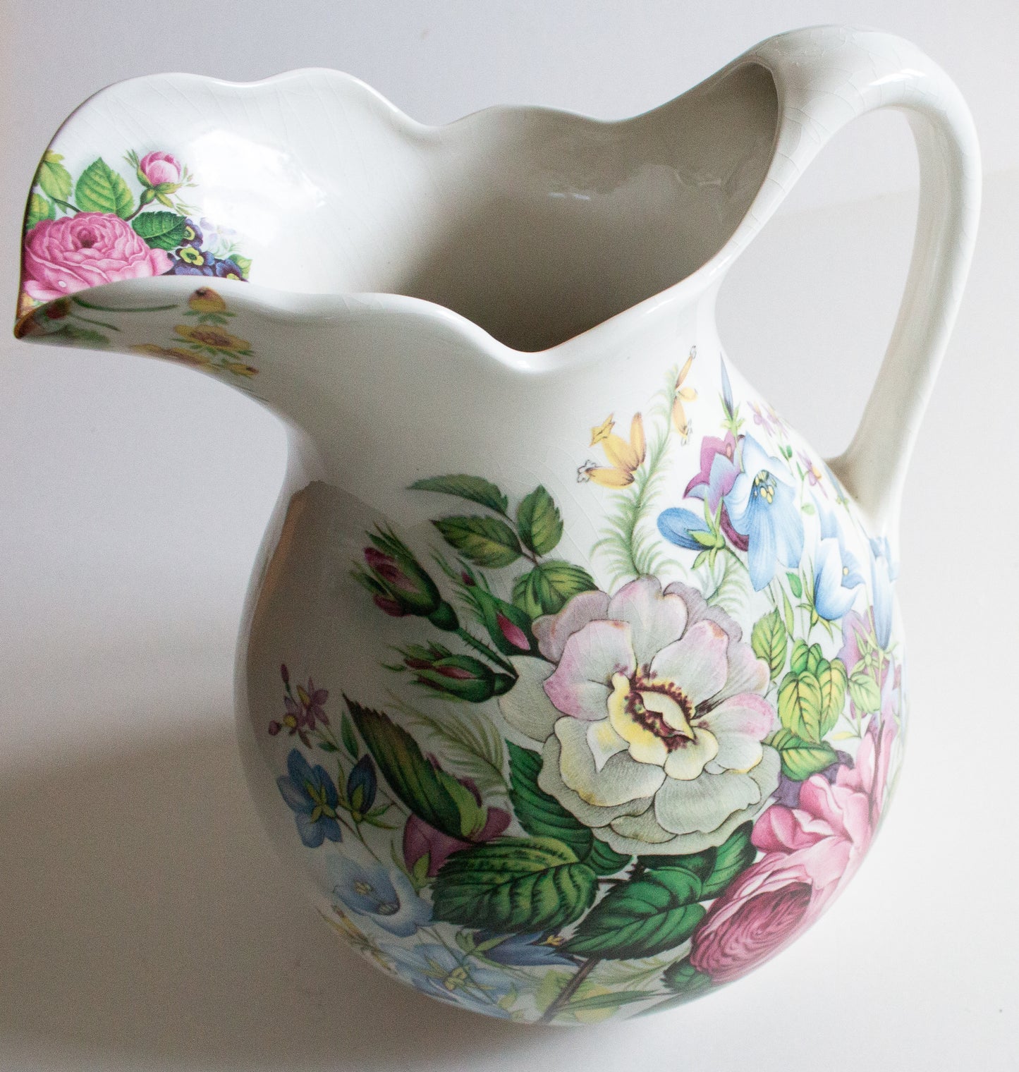 Hadida Bathroom Collection Large Floral Wash Jug and Bowl