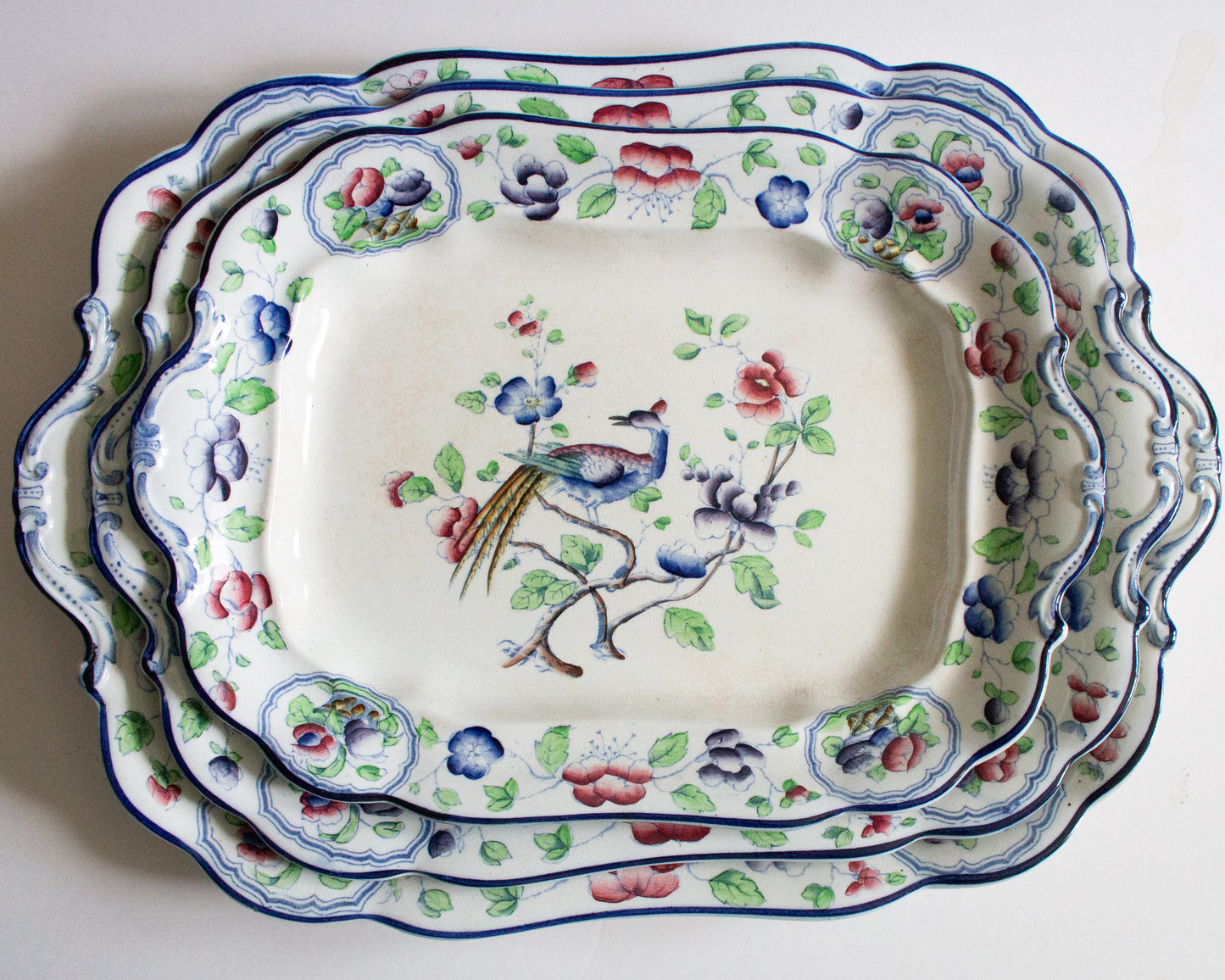 Art Deco Corona Ware Hancock & Sons 'Old Woodstock' Graduated Serving Platters (3)