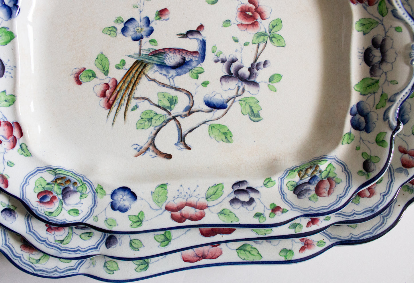 Art Deco Corona Ware Hancock & Sons 'Old Woodstock' Graduated Serving Platters (3)