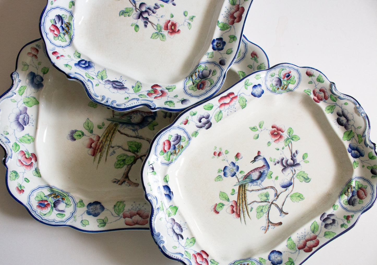 Art Deco Corona Ware Hancock & Sons 'Old Woodstock' Graduated Serving Platters (3)