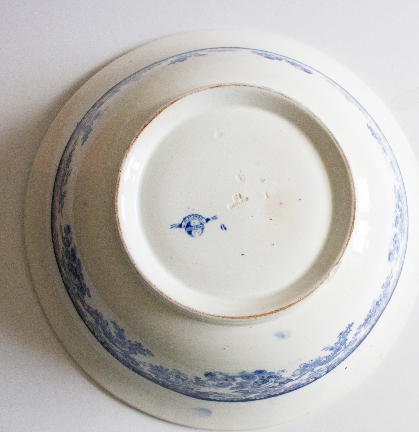 Minton 'Genevese' Pattern Large Blue and White Transferware Bowl