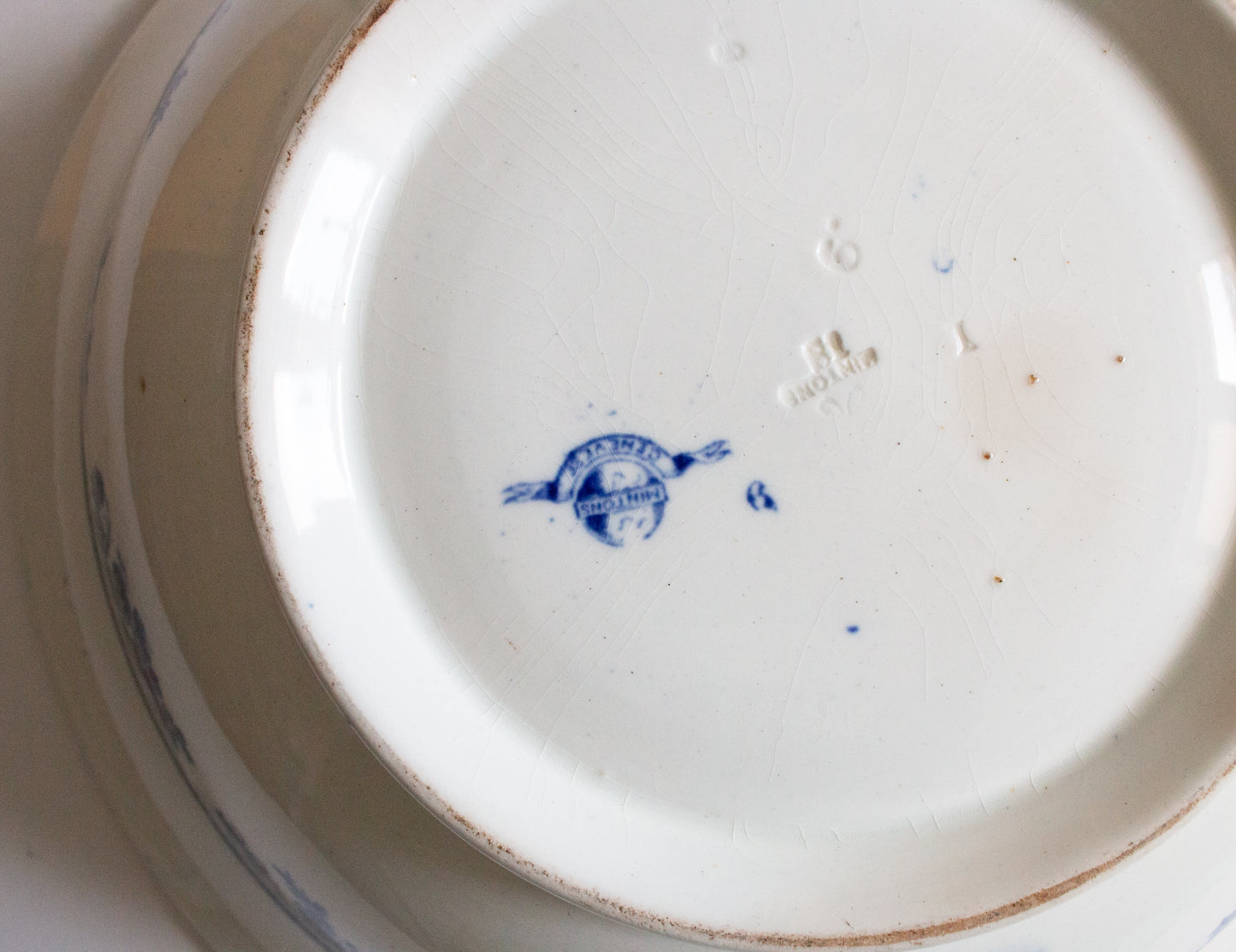 Minton 'Genevese' Pattern Large Blue and White Transferware Bowl