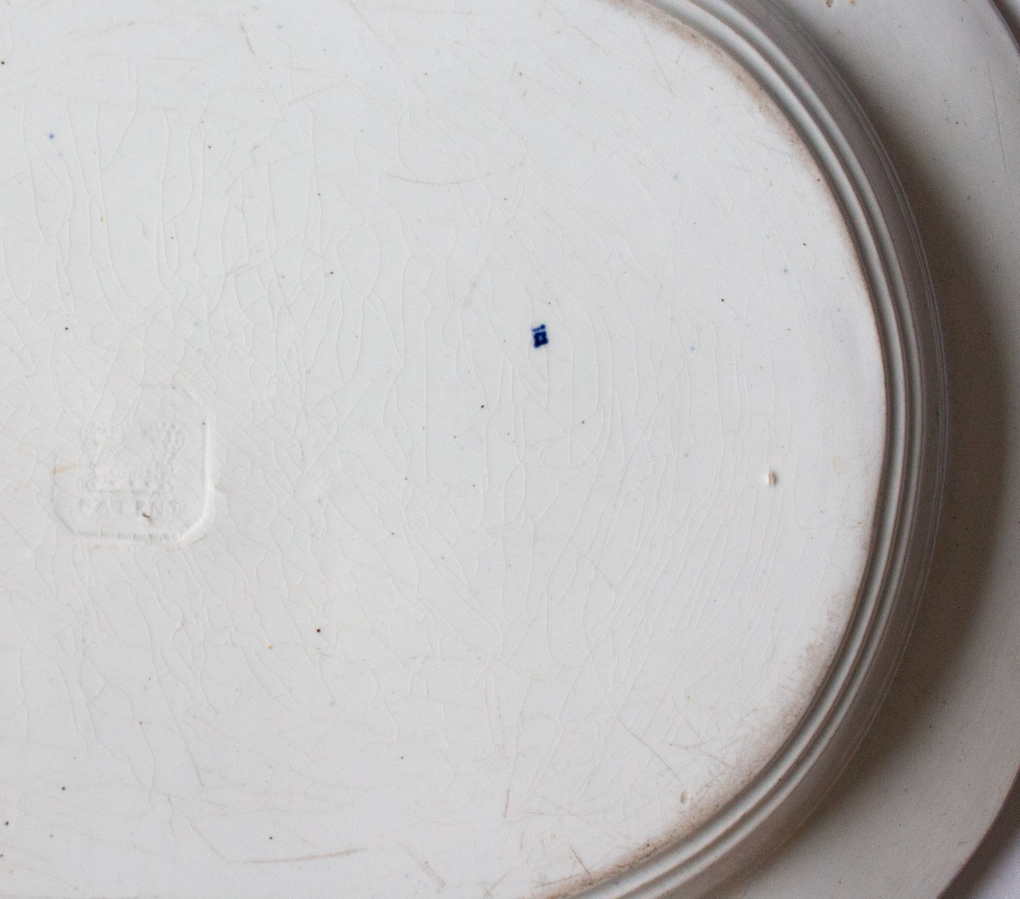 Antique Willow Pattern 13.5" Blue and White Transferware Serving Platter