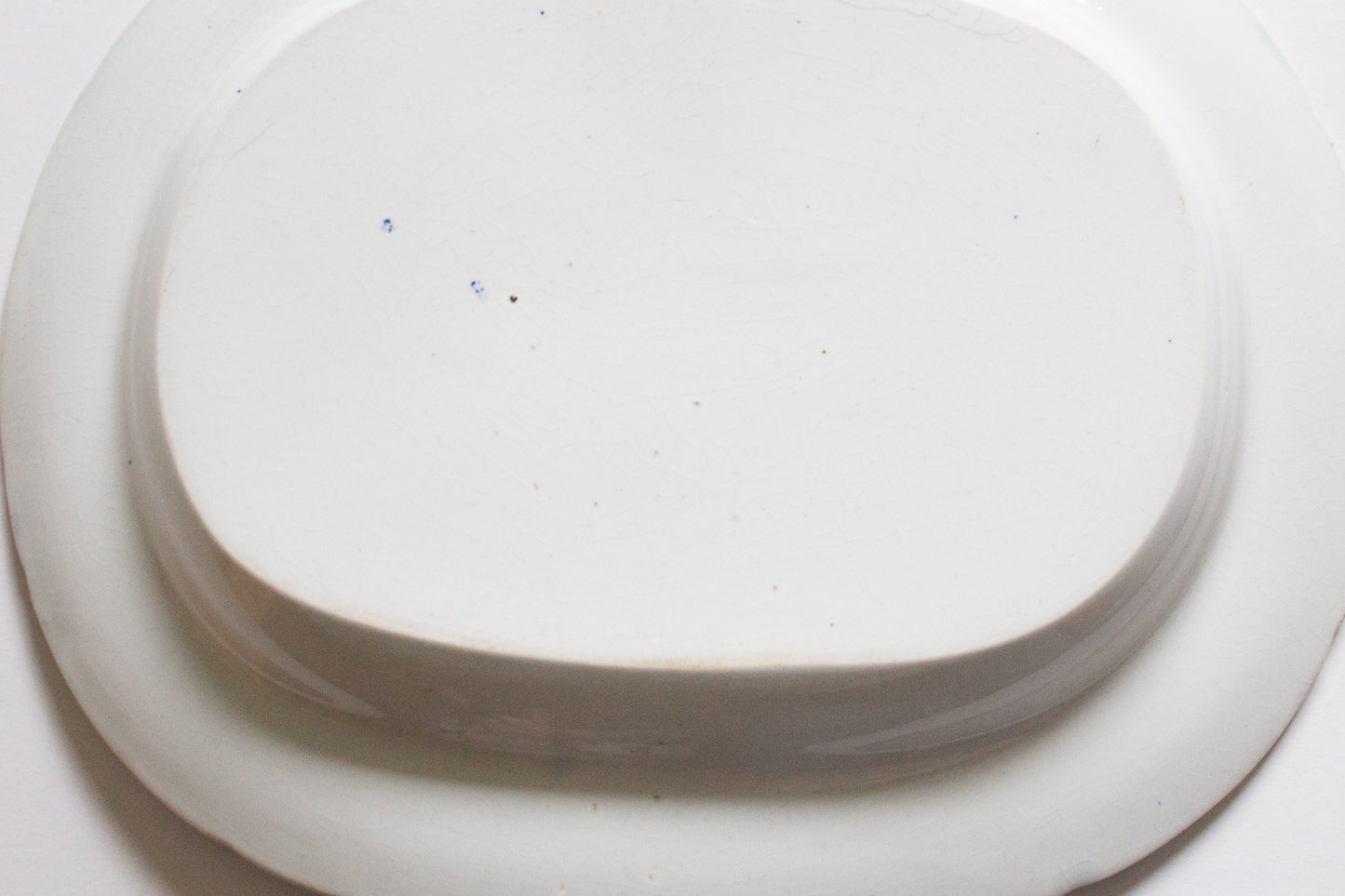 Antique Pagoda Pattern 18" Blue and White Transferware Meat Platter