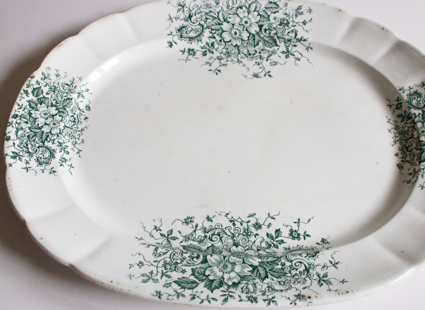 Allerton & Son 'Rococo' Pattern 18" Blue and White Meat Platter