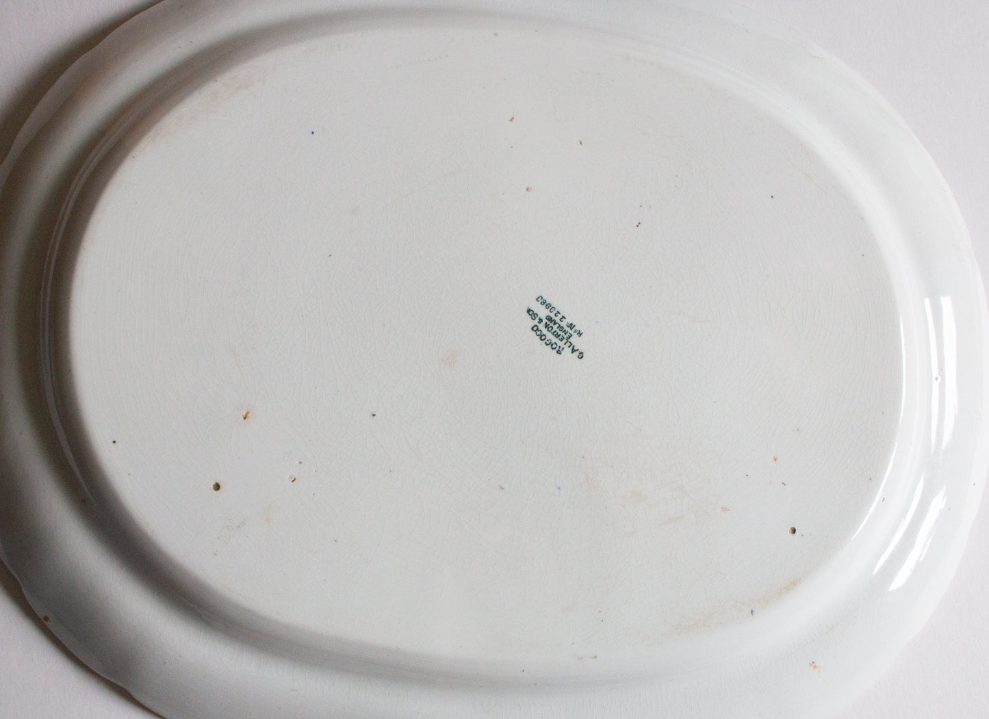 Allerton & Son 'Rococo' Pattern 18" Blue and White Meat Platter