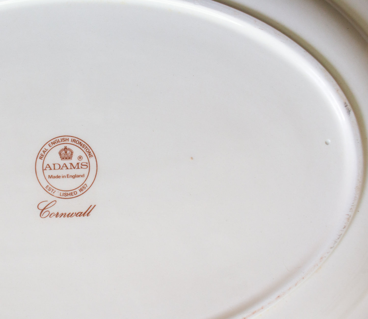 Adams 'Cornwall' Pattern Brown and White Transferware 17" Serving Platter