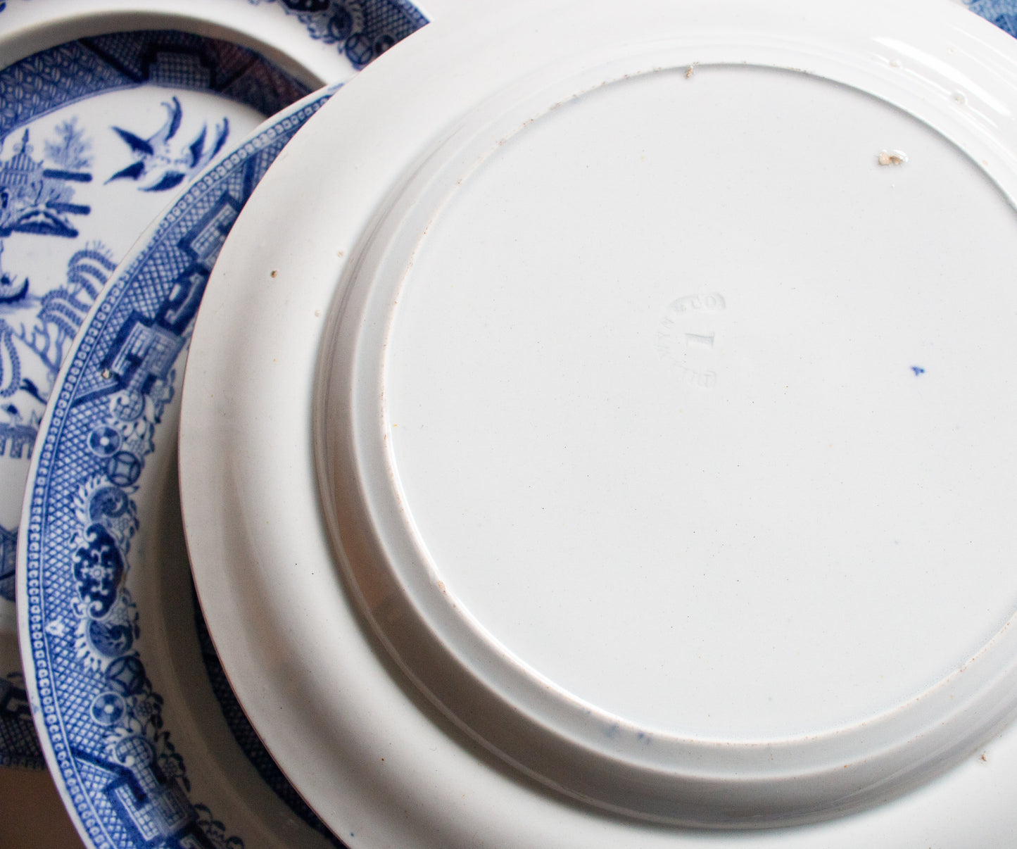 Dillwyn Swansea 'Willow' Pattern Blue and White Transferware 9.75" Plates (6)
