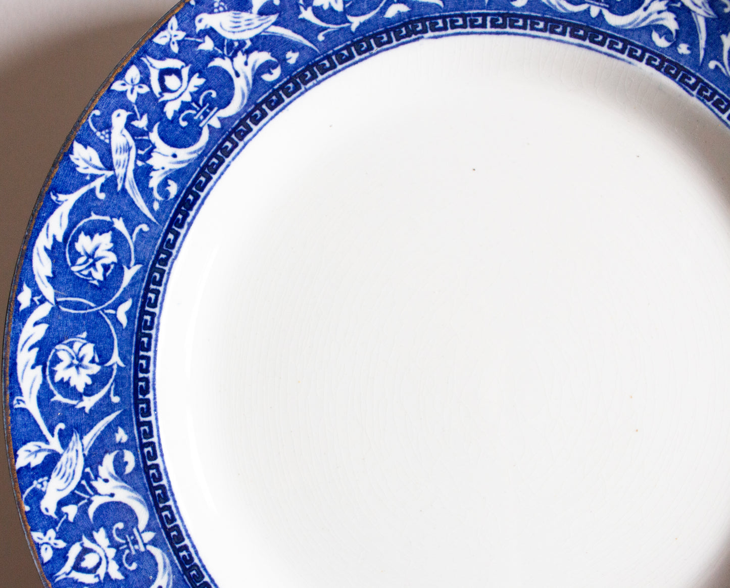 Newport Pottery Co. Burlsem England 'Medallion' Pattern Blue and White Transferware 9" Plates (6)