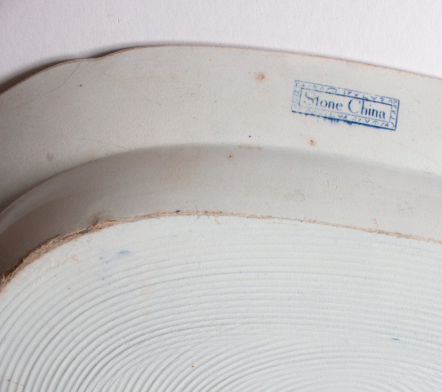 Antique 'Willow' Pattern 17.5" Blue and White Transferware Serving Platter