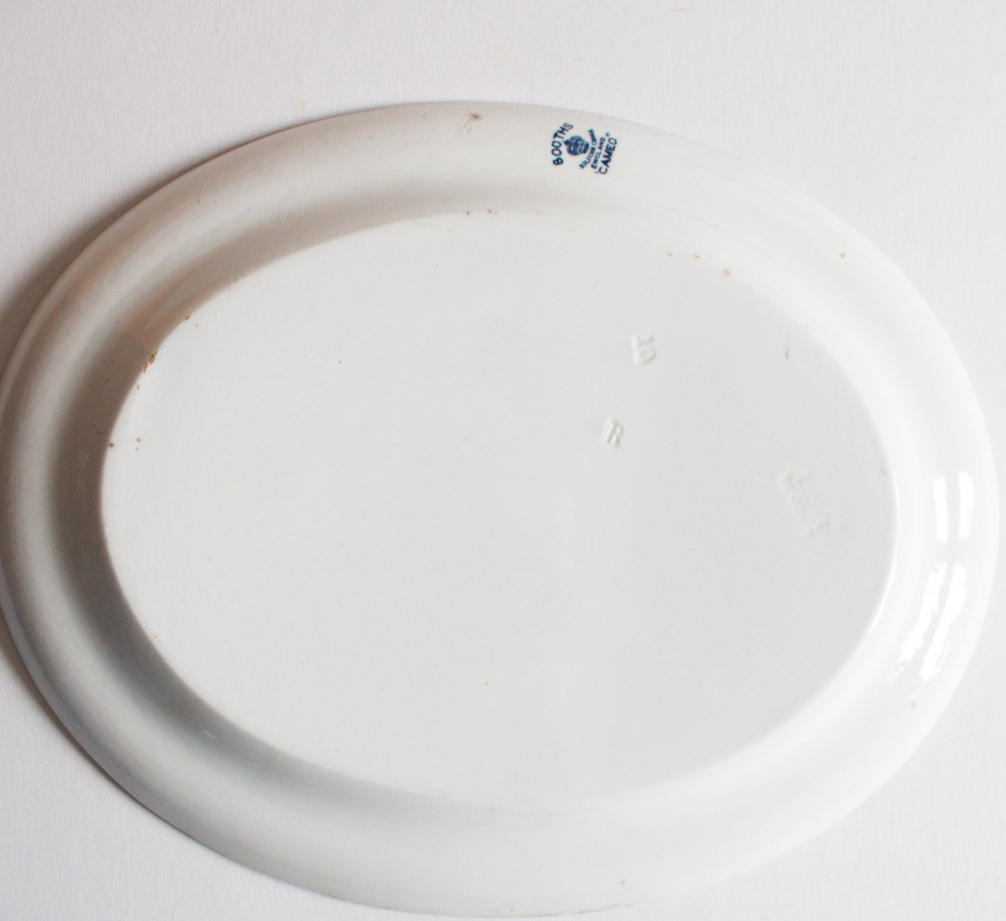 Booths England Silicon China 'Cameo' Pattern Blue and White Transferware 12" Serving Platter
